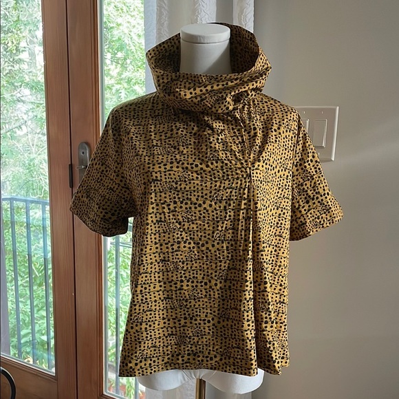 Corey Lynn Calter Tops - Anthropologie Corey Lynn Calter Leopard Cowl Cotton Top Small EUC